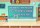 Pembagian Kelas XI & XII Tahun Pelajaran 2025-2026